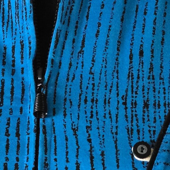 JAMIE SADOCK (MED) Golf Casual Qtr Zip Blue/Black Button Detail Cotton - Picture 8 of 9